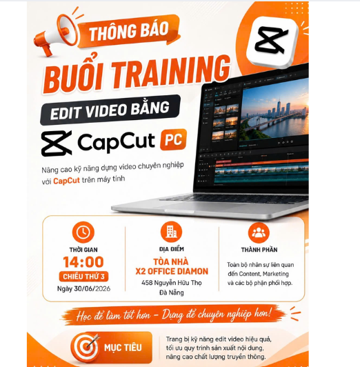 the CapCut PC training announcement.