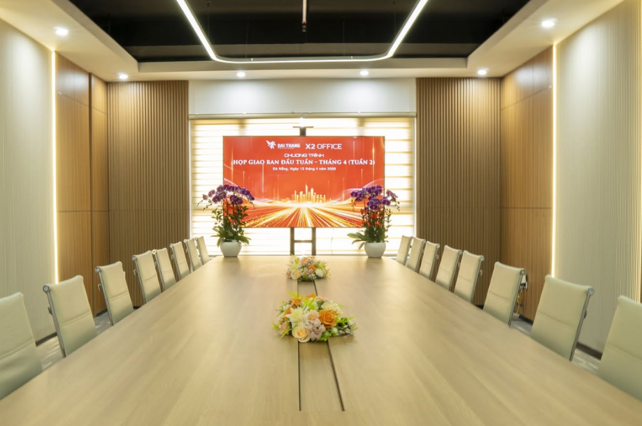 85-inch TV screen in the seminar room